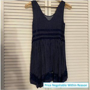Blu Pepper Blue Printed Lace Trapeze Sundress